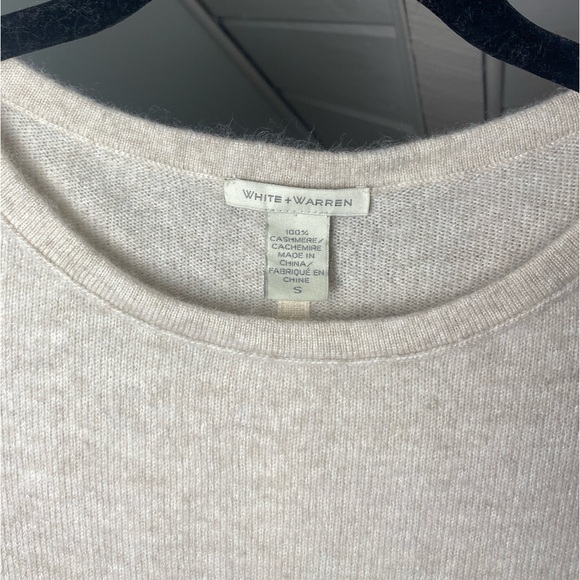 White + Warren Powder Blue and Cream 100% Cashmere Pullover Sweater Size S - Picture 5 of 12